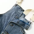 thumbnail image 3 of KIDSCOOL SPACE Baby Girls Denim Overalls, Cardigan Style Jeans Workwear,Blue,9-12 Months, 3 of 4