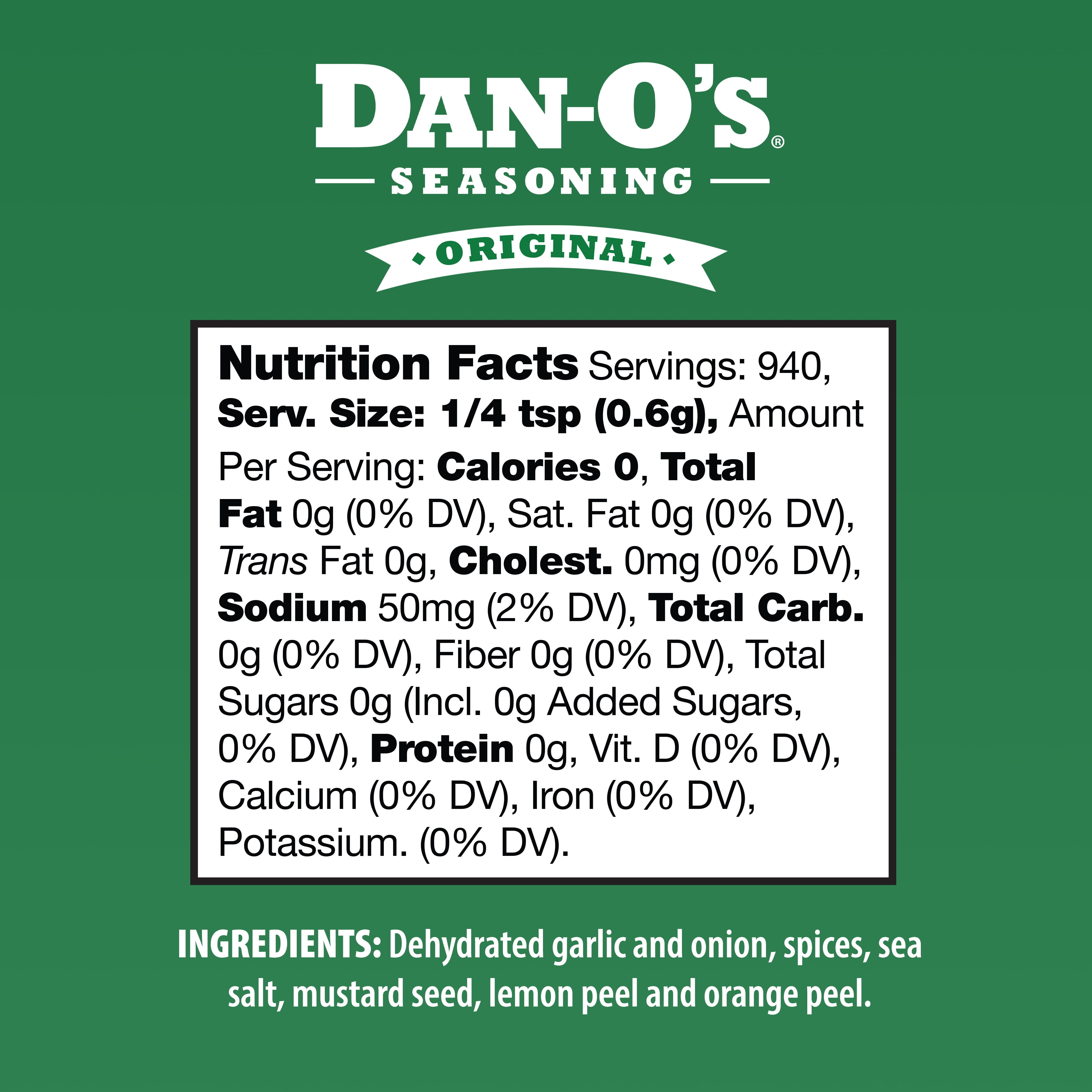 Dan-O's Seasoning Original Low Sodium All Purpose Spice Mix - 20 oz for  sale online