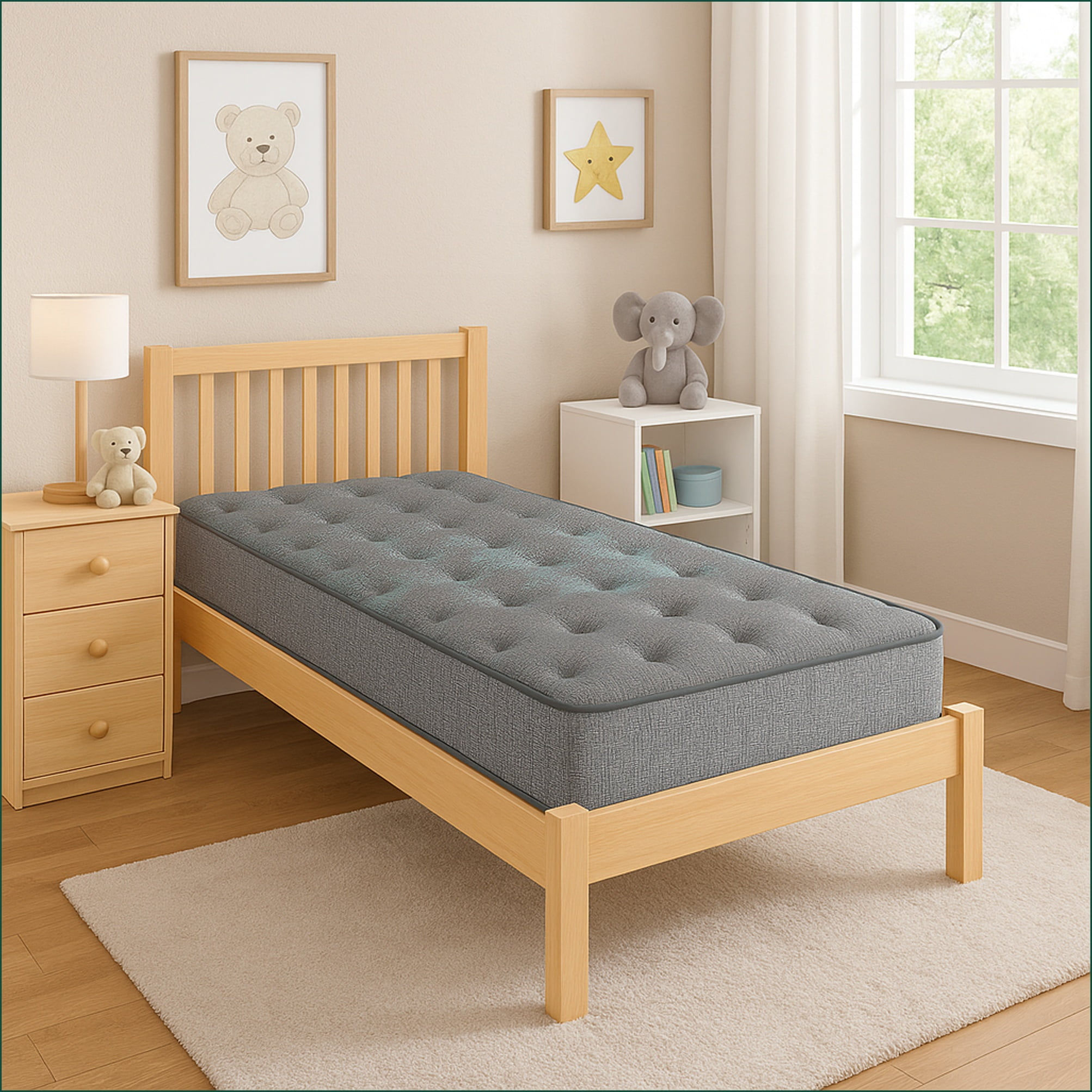 Ikea MORGEDAL Full Size Foam Mattress, medium firm, dark gray