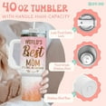 thumbnail image 4 of Worlds Best Mom Tumbler with Handle & Straw, 40oz Double Wall Vacuum Insulated Momma Mug, Mommy Gifts for Birthday Mothers Day Christmas Anniversary, Mom Gifts from Daughter Son, 4 of 6