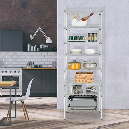 

FYYDES 8-Tier Wire Shelving Unit Adjustable Steel Wire Rack Chrome YJ Baker s Racks