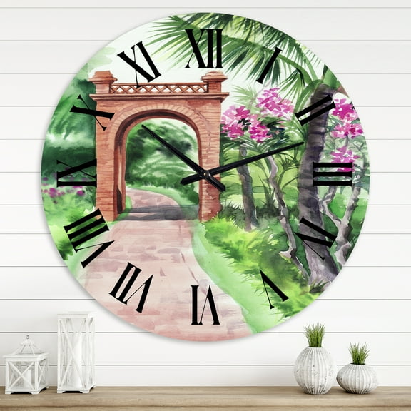 Designart 1 in Quartz Tropical Wall Clock