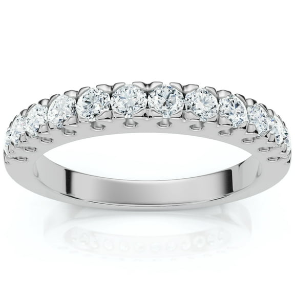 Pompeii 1/2Ct Pave Diamond Wedding Anniversary Stackable Ring Gold Lab Grown (F/G,VS1-VS2)