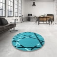 thumbnail image 3 of Ahgly Company Indoor Square Patterned Dark Cyan Green Area Rugs, 8' Square, 3 of 6