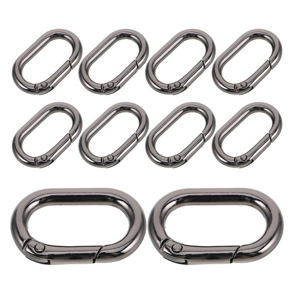 YOSADIER 10pcs Small Carabiner Clip Spring Key Ring Zinc Alloy Black for Everyday Crafts