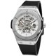 thumbnail image 4 of Reloj mecánico automático para hombre, estilo europeo y americano, informal, plateado, hueco, 4 of 6