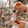 thumbnail image 5 of Flat Snowman Christmas Ornaments With Assorted Outfit Designs - Wooden Hanging Pendants For Xmas Tree, Wreath, And Holiday Decor, 5 of 5