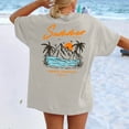 thumbnail image 2 of Oversized Tshirts for Women California Beach Graphic Short Sleeve Tees Summer Baggy Loose Fit Basic Vacation Tops, 2 of 6