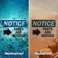 thumbnail image 6 of (2 Pack) Parts And Service [Right Arrow] OSHA Notice Sign 10 Inch X 7 Inch Indoor / Outdoor Rust-Free Aluminum Metal Signs for Workplace, Workshop, and Construction Site, Made in the, 6 of 8