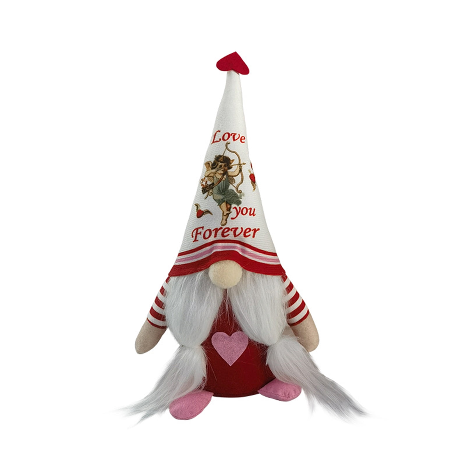 greenhome Doll Ornament Non-shedding Fadeless Stable Base Collectible Long White Beard Heart Cupid Rudolf Doll Model Festival Decor