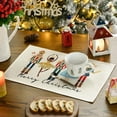 thumbnail image 3 of mubwai Watercolor Nutcrackers Xmas Balls Merry Christmas Placemats Set of 4, 12x18 Inch Seasonal Winter Holiday Table Mats for Party Kitchen Dining Decoration, 3 of 6