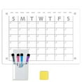 thumbnail image 2 of Calendrier Magnétique en Acrylique pour Réfrigérateur Tableau Blanc Transparent Effaçable à Sec avec 4 Marqueurs et Porte-Stylo, 2 of 11