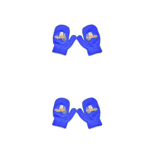 Guardurnaity 1 par de manoplas para niños pequeños, cómodas, adorables, pequeñas cubiertas para los dedos que mantienen el calor con patrones de Azul 2Conjunto
