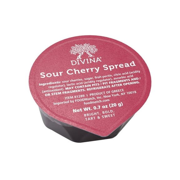 Pack of 1 Divina Spread Sour Cherry 120 pc 0.7 oz