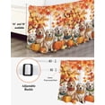 thumbnail image 3 of Cute Puppy Bed Skirt Queen Size 16 Inch Drop, Fall Pumpkin Animal Watercolor Maple Leaf Wrap Around Dust Ruffle Bedskirts, Wrinkle & Fade Resistant Easy Fit Bedskirt with Adjustable Elastic, 3 of 8