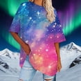 thumbnail image 2 of DHFJKG Graphic Tee Women Summer Top Short Sleeve T Shirt Loose Fit Drop Shoulder Casual Comfortable Tee Baggy Streetwear Versatile Tops, 2 of 4