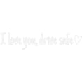 thumbnail image 1 of CAIROYAR Calcomanía de vinilo para espejo retrovisor de coche, diseño de corazón con texto "Te amo", "Conduce con cuidado", 1 of 7