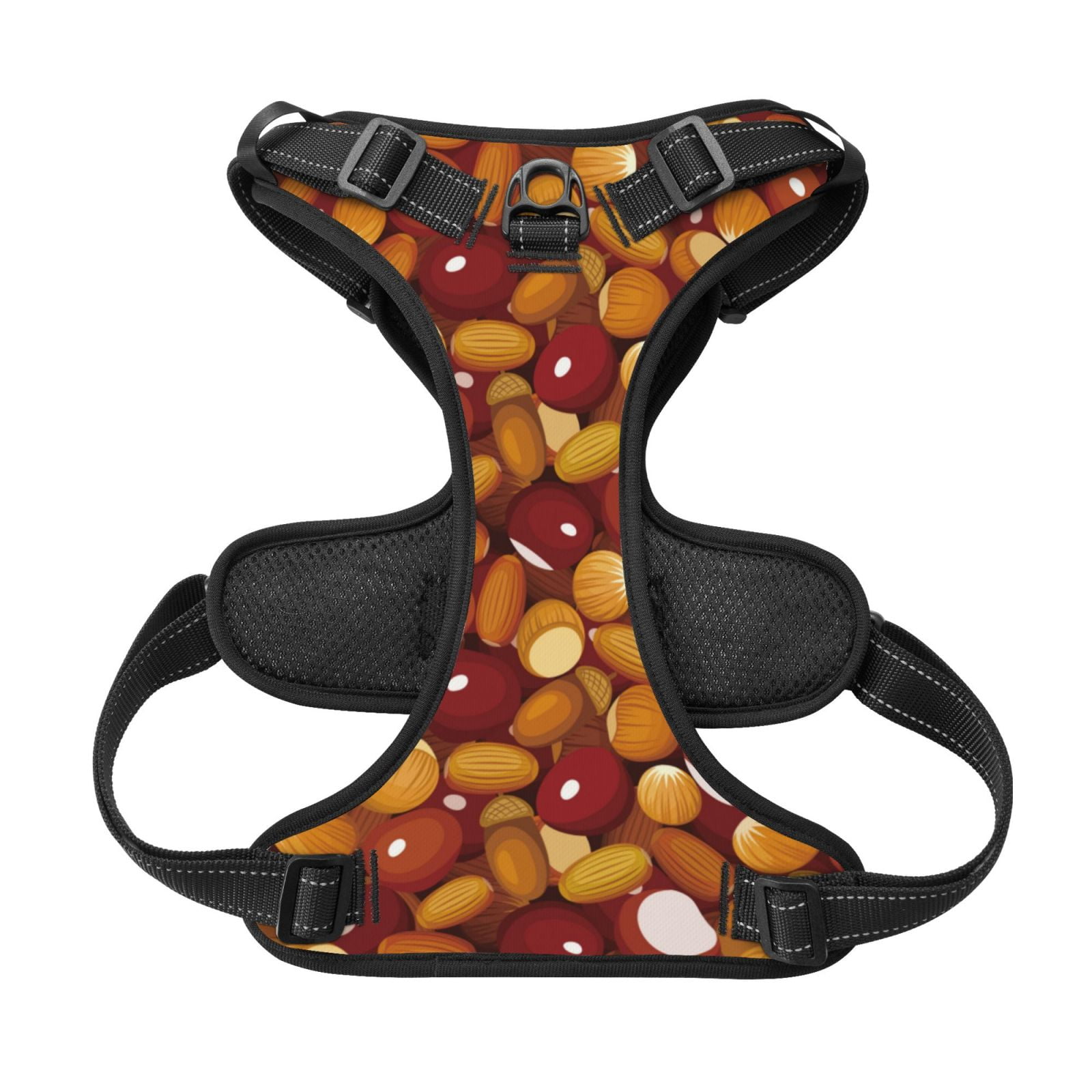 Kdxio Almond Nuts Print No Pull Dog Harness Adjustable Reflective Oxford Easy Control Medium Large Dog Harness for Training and Everyday-X-Large