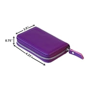 KALMORE Womens Genuine Leather RFID Secure Zipper Card Wallet with ID Window