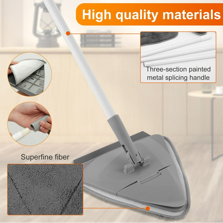 QISIWOLE 43 Inch Wall Cleaner with Long Handle, Baseboard Wall Cleaner Mop  360° Rotatable , 2 Replacement Pads- Microfiber Wall Cleaning Mop for  Floor/Ceiling/Dust Clean 