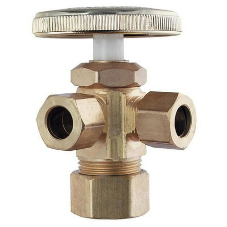 PlumbCraft 3/8 in. Compression in. X 3/8 in. Compression Brass 3-Way Valve