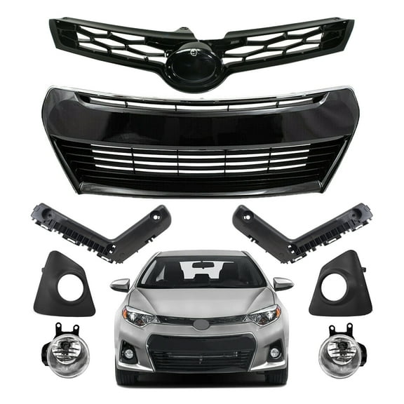 For Corolla S 2014-2016 Front Upper Grille Lower Grill Fog lights Bumper Bracket