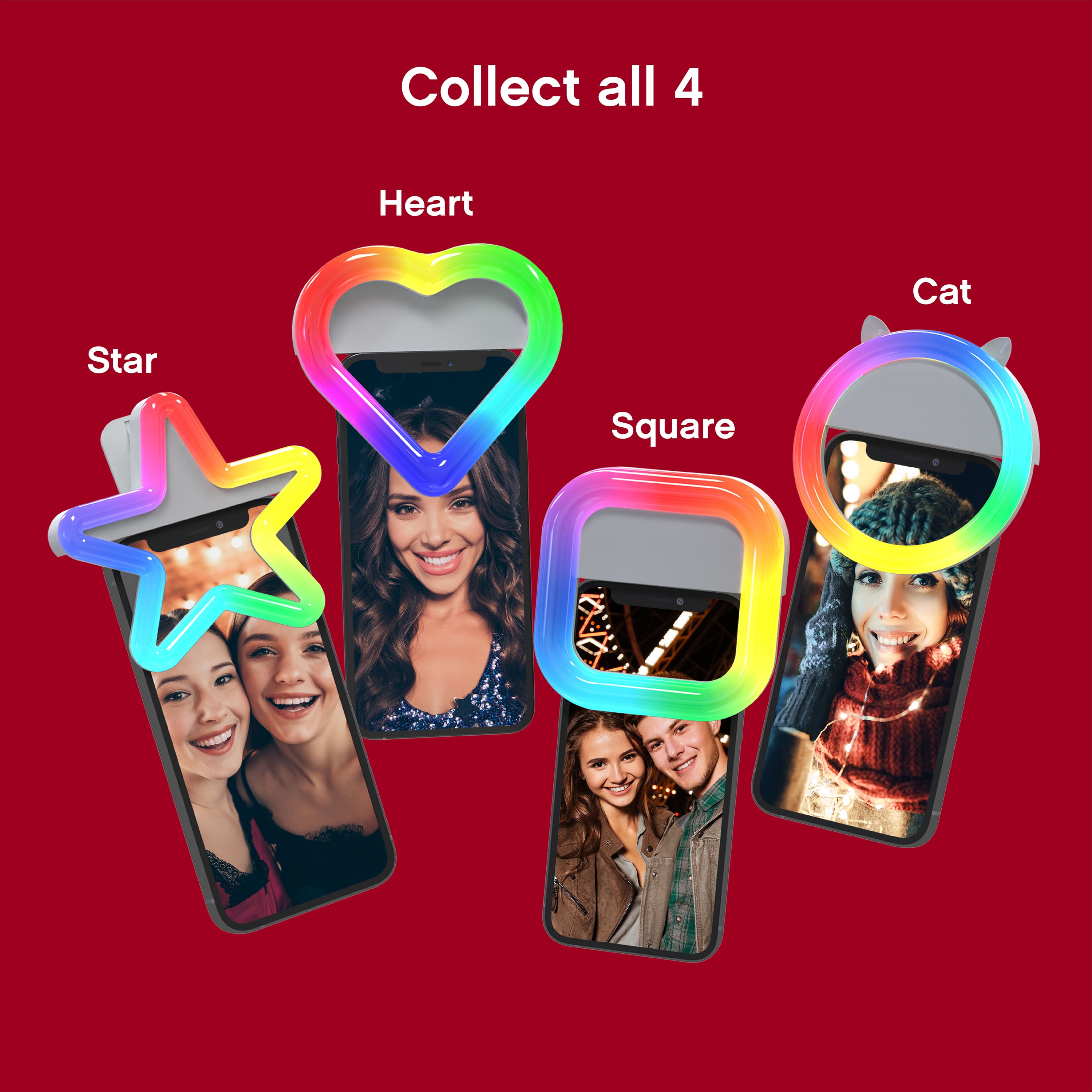 On Air Mini Mobile Star Light, Compact Ring Light with Full RGB LED Lights