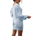 thumbnail image 6 of Lamuusaa Women´s Off Shoulder Sweater Dress Long Sleeve  Loose Knit Dress Fall Mini Dress, 6 of 6