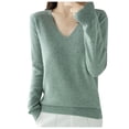thumbnail image 3 of SHIXIAOO Women Solid Color Long Sleeve Knit Sweater Top Wool Pullover Sweater Base Sweater for Women plus Size Women Leggings with Top Set plus Shirts for Women, 3 of 3