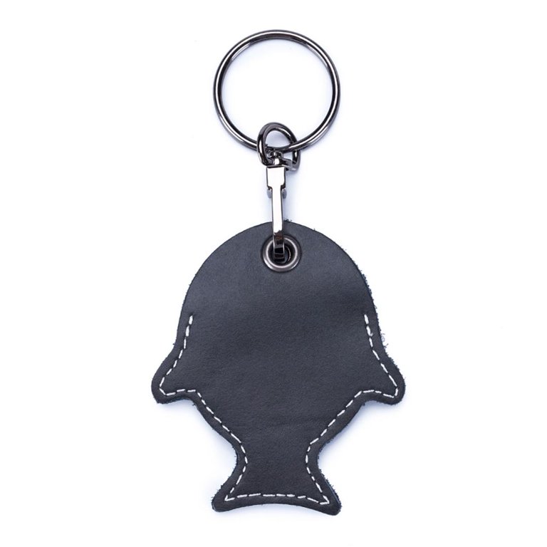 MFFOR Key Chain Leather Keychain Key Ring Clip for Men Women with Wristlet,  Whale Black 