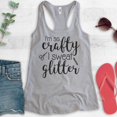 thumbnail image 2 of I'm So Crafty I Sweat Glitter Tank Top, Ladies Racerback Tank Top, Craft Tank, Crafty Tank, Heather Gray, Medium, 2 of 3