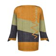 thumbnail image 4 of ICHUANYI Clearance Fashion Woman V Neck Three Quarter 3/4Sleeve T Shirt AutumnBlouse Tops Sweatshirt(Yellow, S) ICHUANYI WER2023080907678, 4 of 4