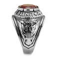 thumbnail image 6 of High-Polished Stainless Steel Ring with Synthetic Synthetic Glass in Siam for Women Military Theme Siam Stone Color Style TK414706 Size 9, 6 of 8