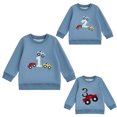 thumbnail image 1 of Toddler Boy Birthday Sweatshirt Number Car Embroidery Long Sleeve Round Neck Pullover Loose Tops, 1 of 10