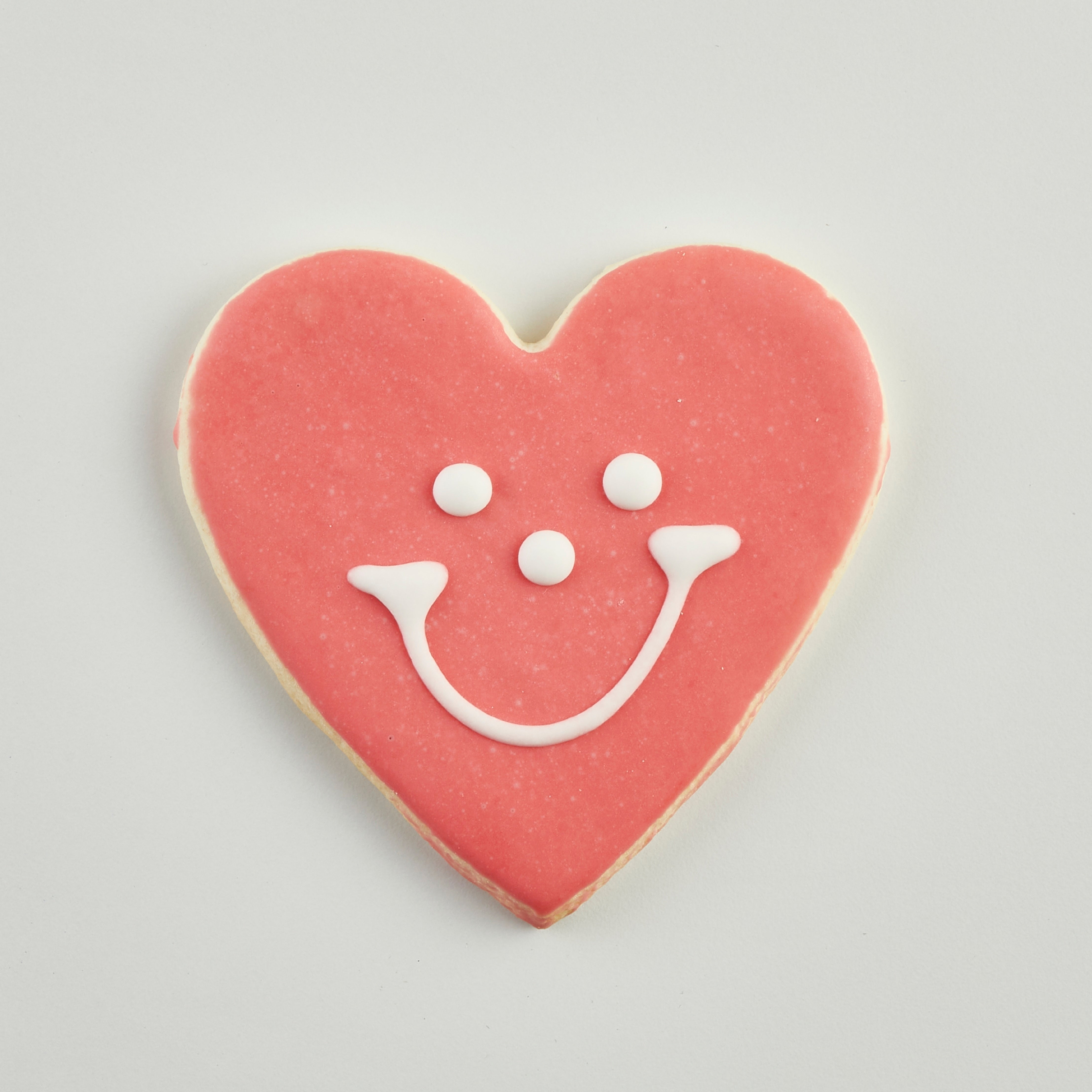 12-Pack Heart Shaped Smiley Cookies  - Nut Free, Kosher, Individually Wrapped Sugar Cookies
