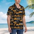 thumbnail image 5 of Haiem Yellow Excavator Printed Hawaiian Shirt for Men - Men’s Casual Beach Summer Shirts - Stretch Fabric with Modern Fit-Medium, 5 of 9