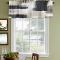 thumbnail image 3 of Black Grey Curtain Valances for Windows, Kitchen Valance Window Treatments Panel 2 Pack, Geometric Vintage Retro Oil Painting Rod Pocket Short Curtains for Bathroom Bedroom 60 x 18 Inch, 3 of 8