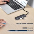 thumbnail image 3 of Hub Usb C 5 En 1 Tipo C A 4K Compatible Con Hdmi 3 Puertos Usb 3,0 Puerto De Carga Pd Adaptador Multipuerto 3 Dongle De Estación De Acoplamiento Para Ordenador Minnieouse EL012812-00, 3 of 6