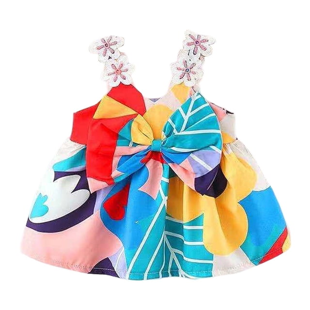 Robe Fille Tout-Petit Robe Mignonne pour Filles Robe d'Anniversaire Tout-Petit Robe Fantaisie Tenues Bébé Fille 12-18 Mois