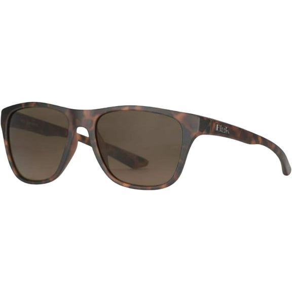 Huk Men's Swivel Polarized Sunglasses Tort Frame Brown Lens