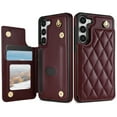 thumbnail image 6 of Wallet Cover for Samsung Galaxy S23, with Wrist Strap Card Holder Magnetic Snap Back PU Leather Credit Card Slots Stand Classic Phone Case Cover for Samsung Galaxy S23, Winered, 6 of 7