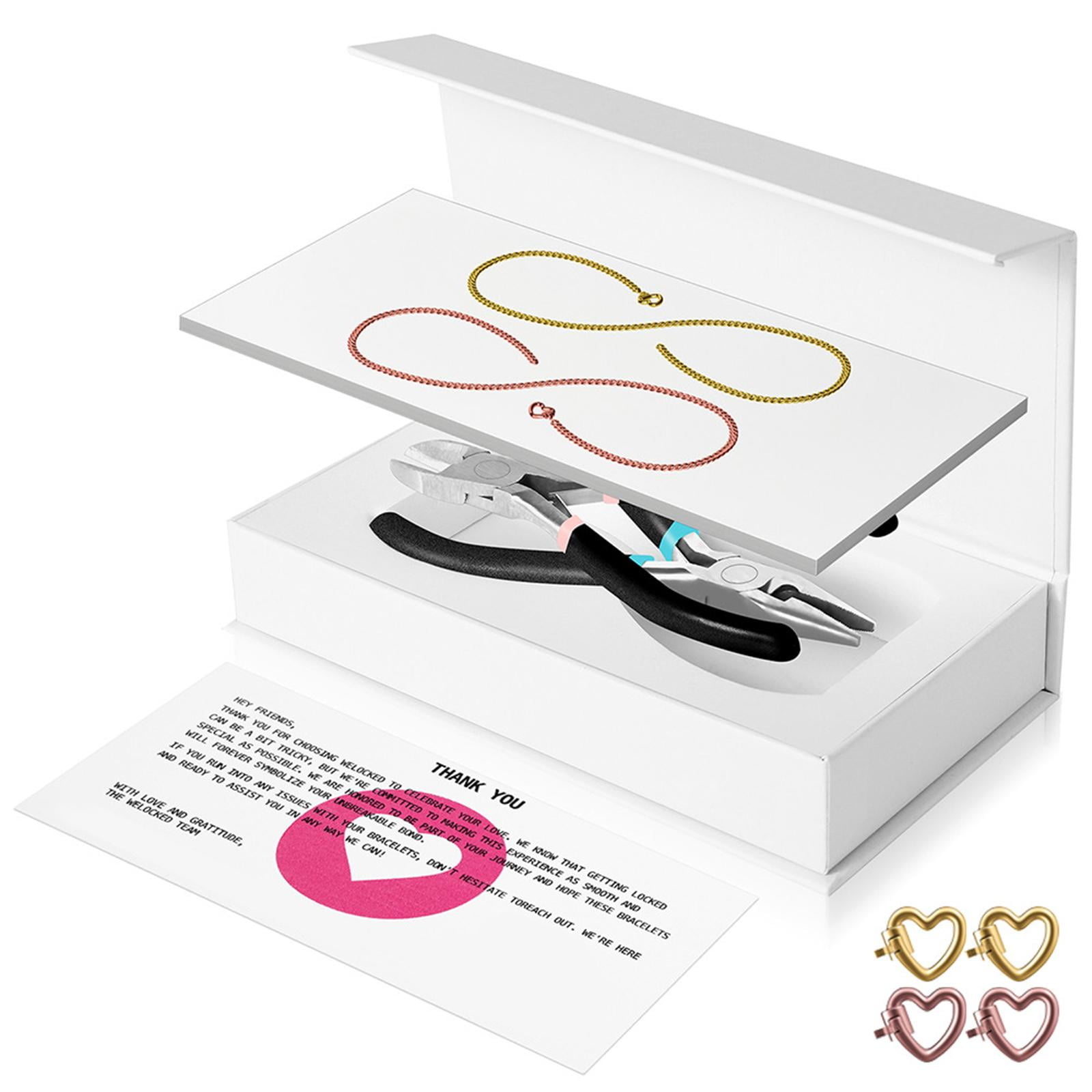 Milageto Permanent Bracelet Kit Bracelet Making for Couples for Summer Valentines Gold 1 Rose Gold