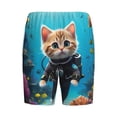 thumbnail image 2 of Lsque Underwater Diving Cat Mens Sleep Pajama Shorts,Short Pajama Pants, Cotton Ultra-Soft Knit-4X-Large, 2 of 9