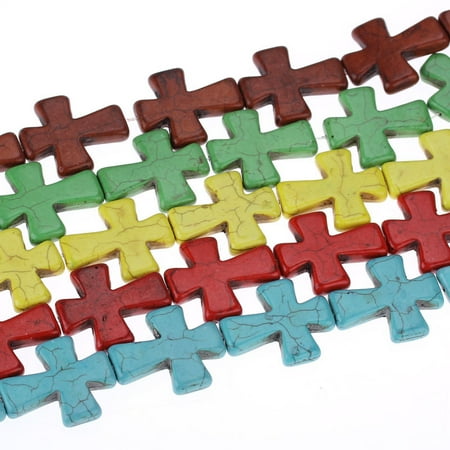 Strand Turquoise Cross - 1 Strand, Turquoise Green Cross Spacer Loose Beads 3.7cmx3cm,40.4cm (15 7/8''...