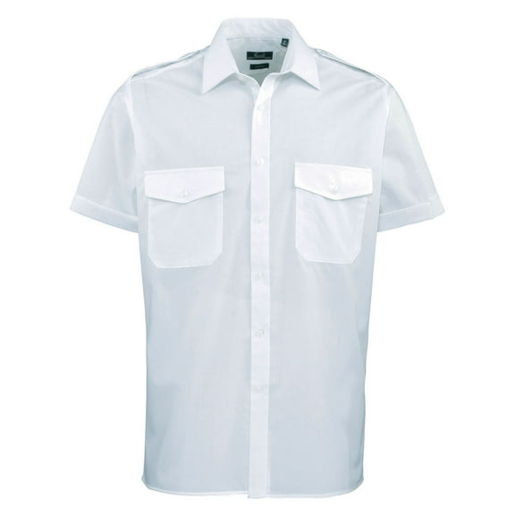 Premier Mens Short Sleeve Pilot Plain Work Shirt