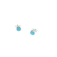 thumbnail image 4 of Y'all Sterling Silver Stud Earrings with 5mm Kingman Turquoise Stone Fashion Earrings for Women, 4 of 5