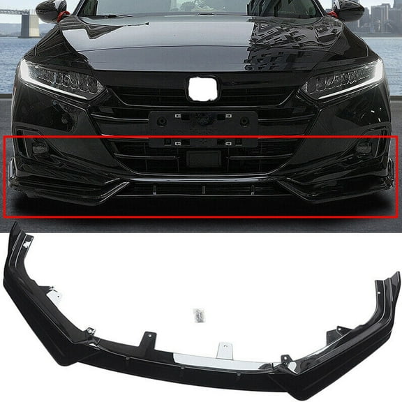 NINTE Front Bumper Lip for 2021-2022 Honda Accord Gloss Black 3PCS
