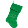 thumbnail image 1 of Flocon de Neige Strass 18 Pouces Velours Bas de Noël Vert, 1 of 1