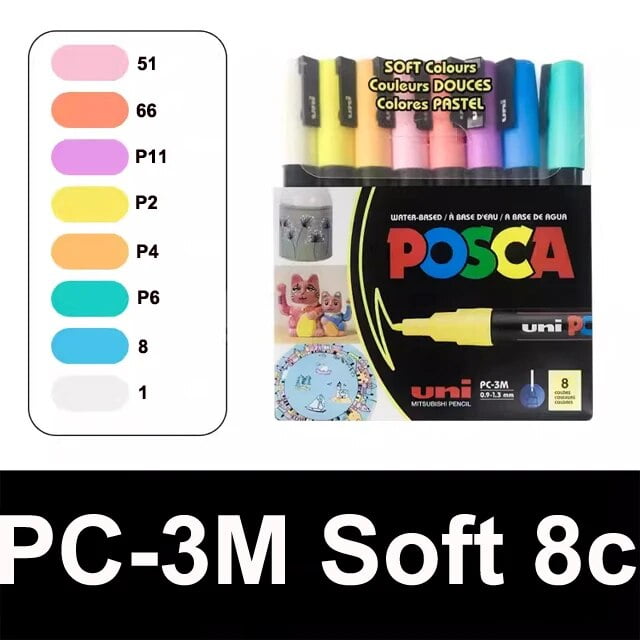 Posca Paint Marker Pen Set PC-1M 3M 5M 8K 17K 7/8/15/16/24/29/48