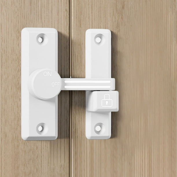 Cerradura de puerta corrediza sin taladro, cierre de empuje y tracción, cerradura de gabinete ajustable, tope de puerta de fácil instalación, 12 ml